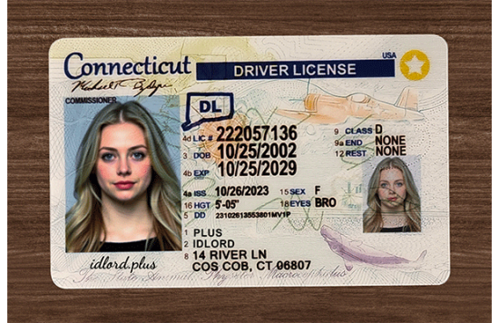 Connecticut Fake id front side