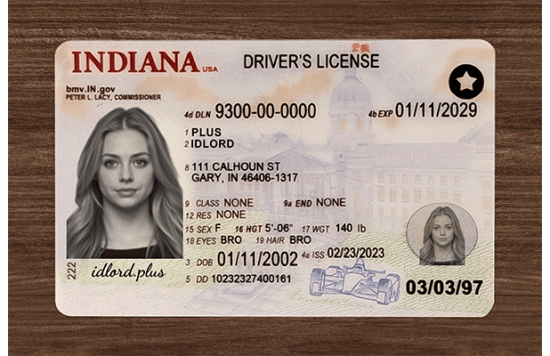 Indiana Fake id front side