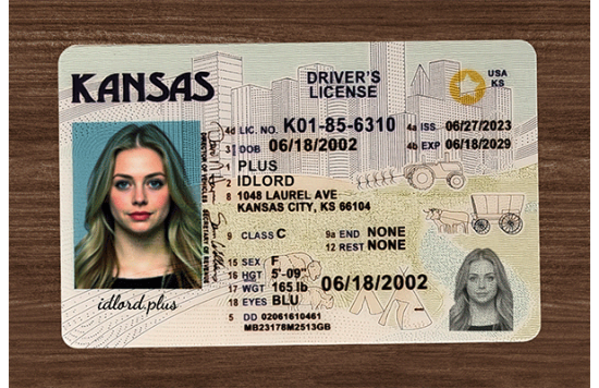 Kansas Fake id front side