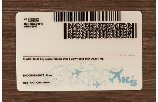 Kansas Fake id front side