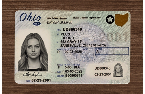 Ohio Fake id front side