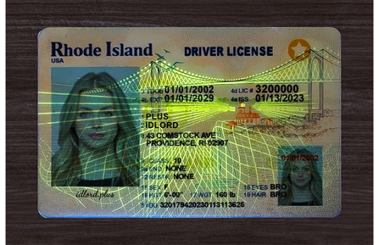 Rhode Island Fake id front side
